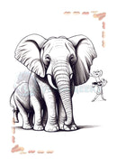 Elefantinhos Fantásticos Livro de Colorir