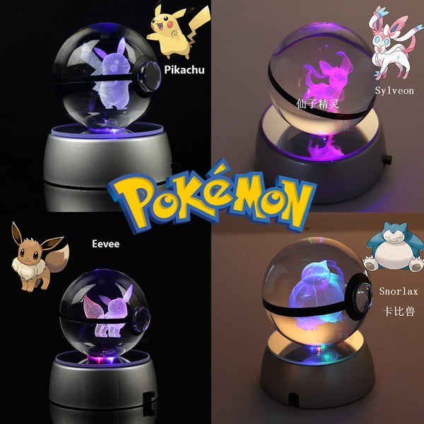 Pokebola de cristal com pokemon