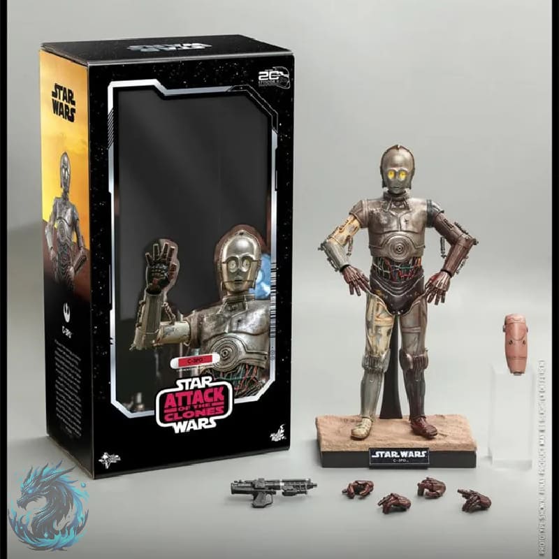 Action Figure Realista C-3PO Star Wars Ataque dos Clones