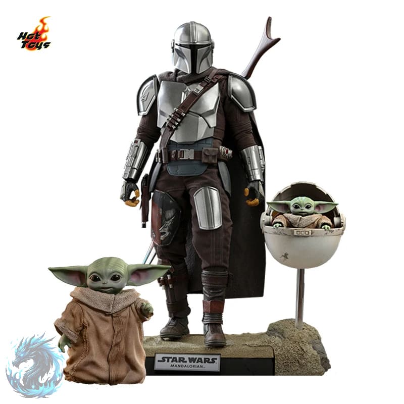 Action Figure Realista Mandalorian e Bebê