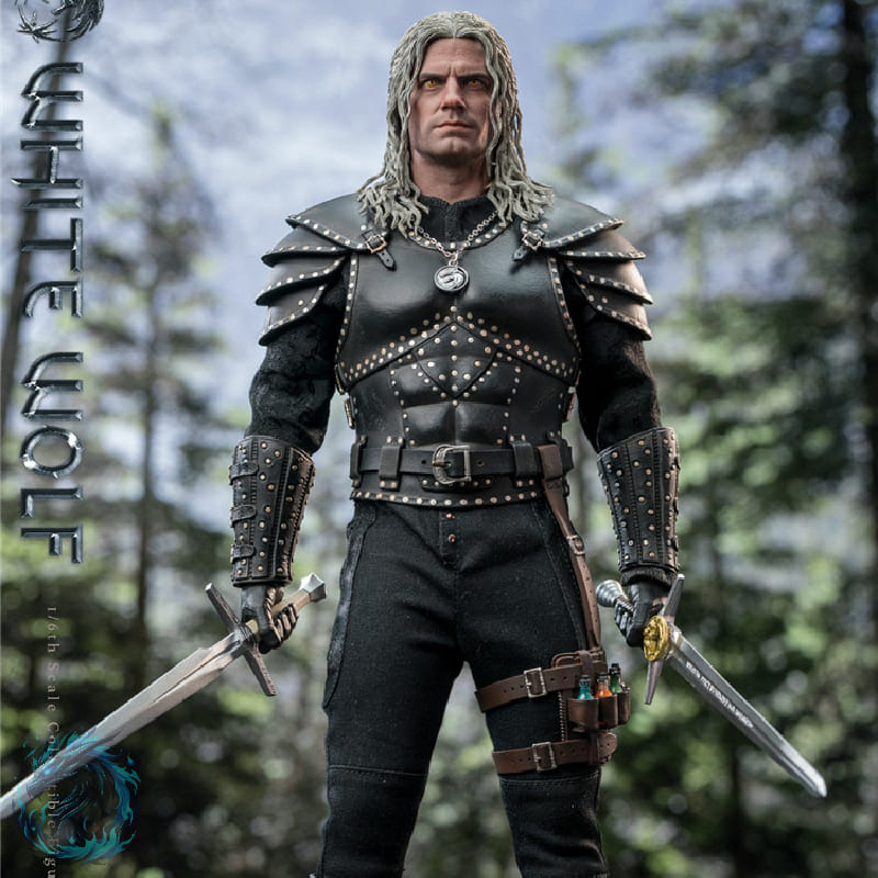 Action Figure Geralt de Rivia Lobo Branco Seriado