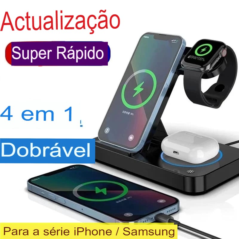 Suporte 4 em 1 para Carga de Indução | Iphone e Samsung