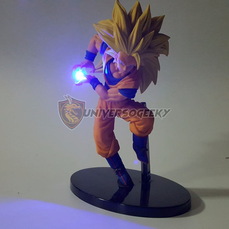 Action Figures Goku Supers Saiyan 3 com Led