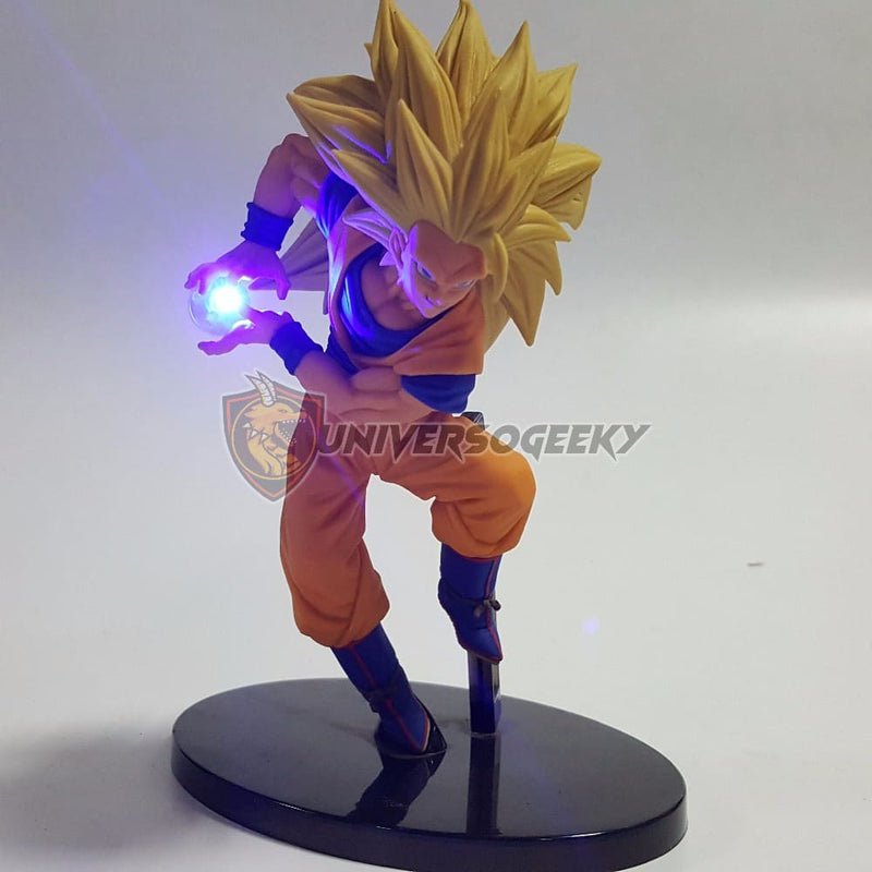 Action Figures Goku Supers Saiyan 3 com Led