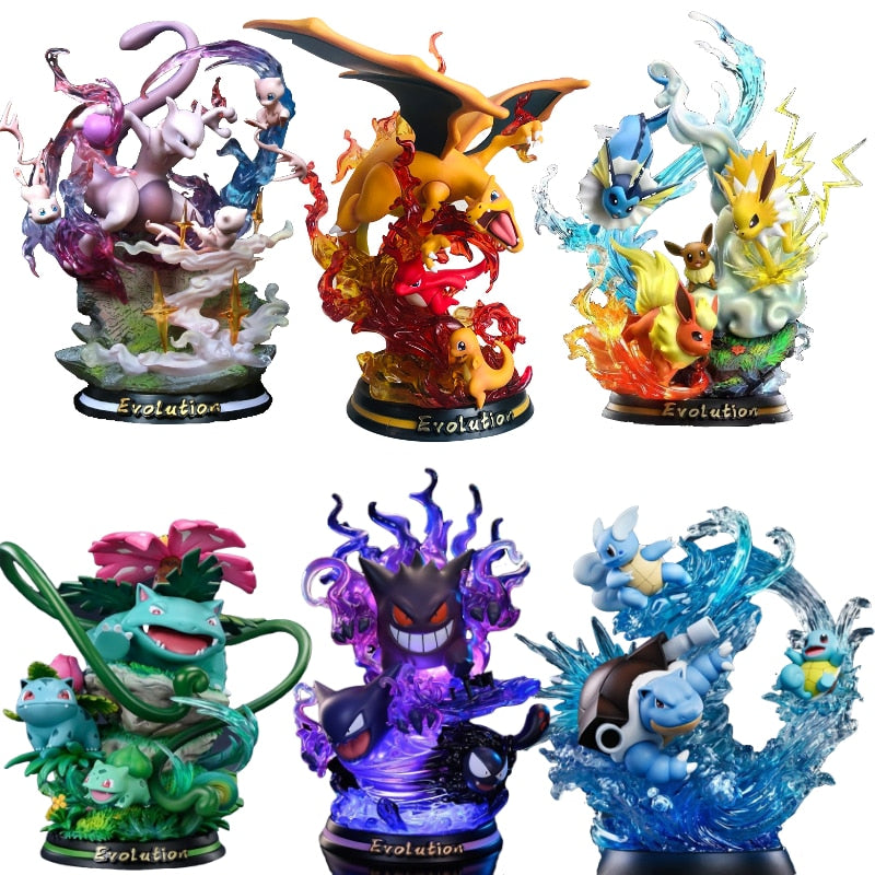 Estatuetas Pokemon Evoluções