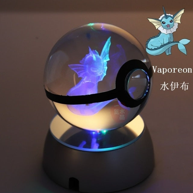 Pokebola de cristal com pokemon