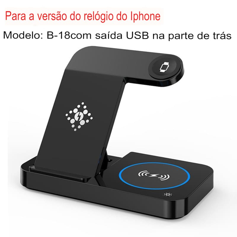 Suporte 4 em 1 para Carga de Indução | Iphone e Samsung