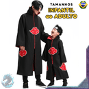 Capa Manto Akatsuki Bordado – Naruto Cosplay Itachi Infantil e Adulto