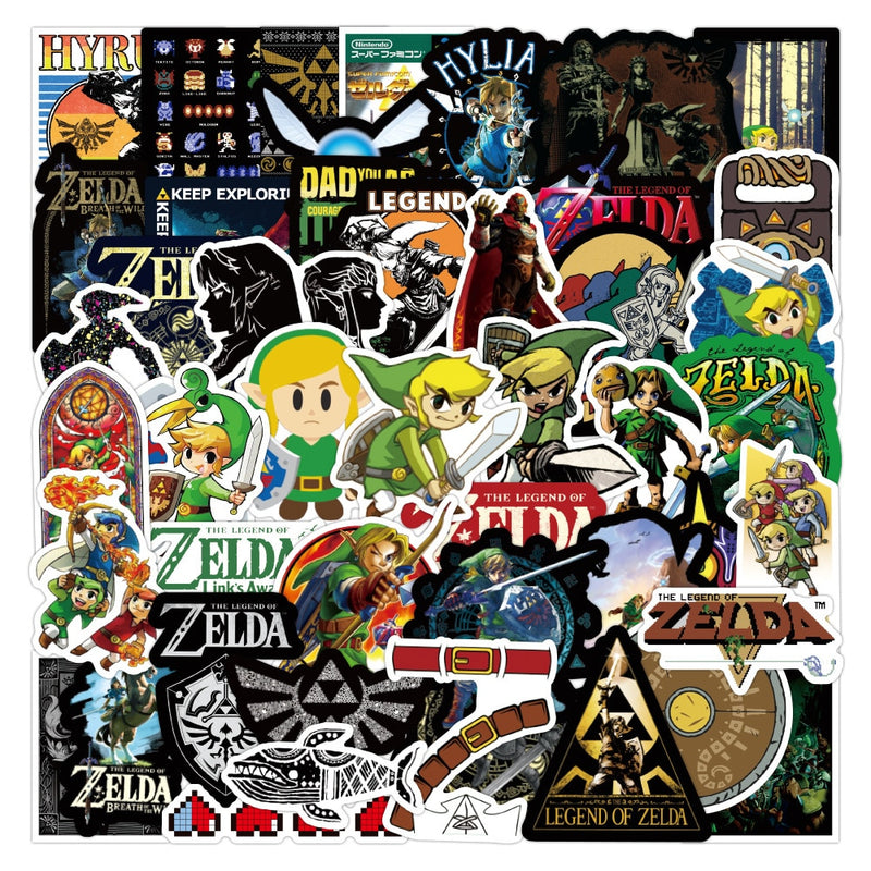 Lote com 50Un de Adesivos Zelda Sticks 100% Impermeável