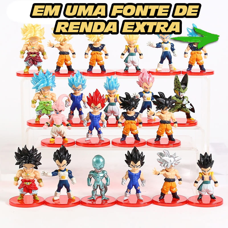 Action Figure Majin Boo Dragon Ball Lote com 8 Un  Todas as Transformações  de Majin Boo Universogeeky